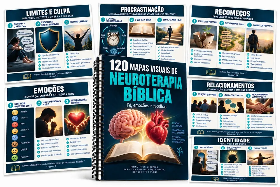 120 Mapas Visuais de Neuroterapia Bíblica — apostila e mapas ilustrados